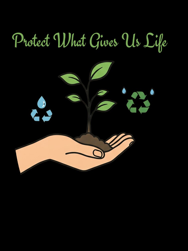 Eco-Friendly Save Nature Design - "Protect What Gives Us Life" | Sustainable Living Illustration | Environmental Awareness Graphic by InsightA