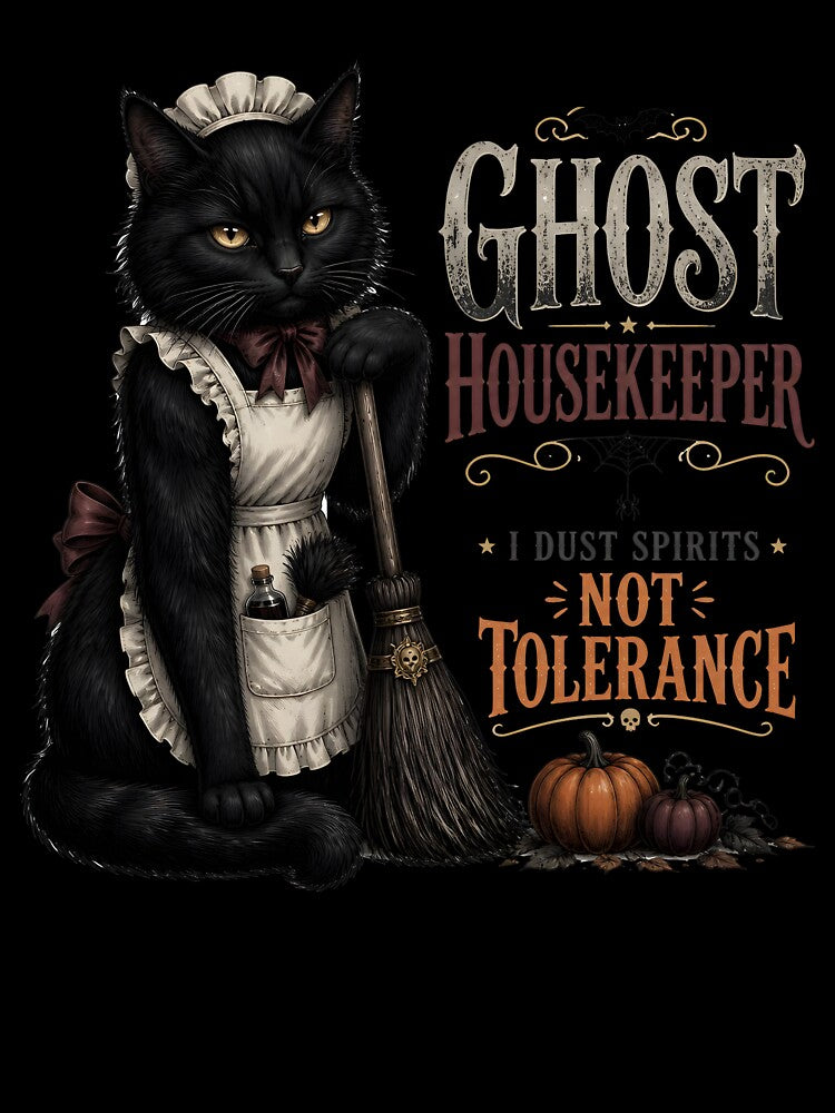 Black Cat Housekeeper Gothic Storybook Poster Halloween by BernoNickel