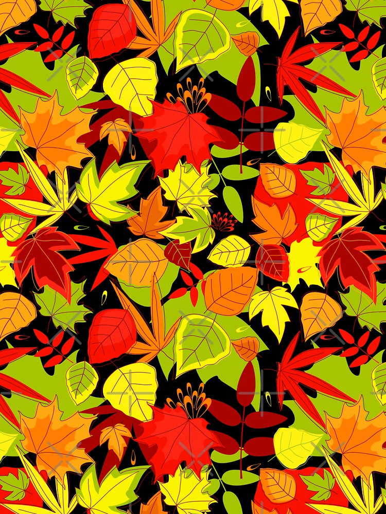 Fall Autumn leaf Pattern by Sasidenidesign