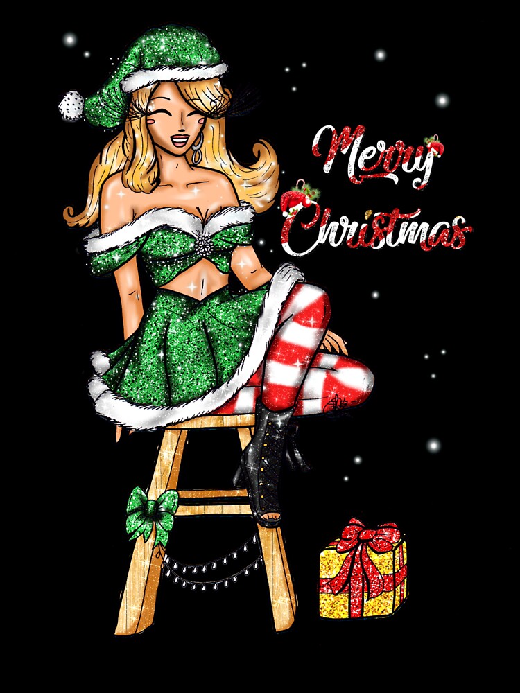 Christmas Santa Fashion Girl Green Outfits by Jolly-Yosei