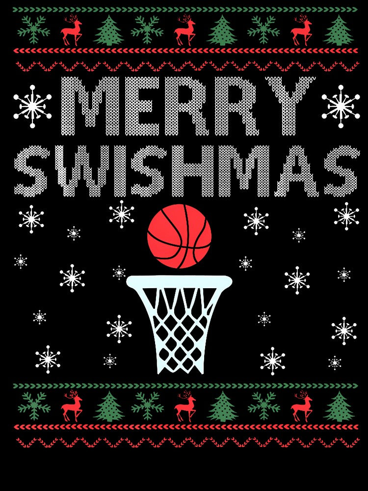 Merry Swishmas Ugly Christmas Basketball Christmas Funny by AntoinetteIsa