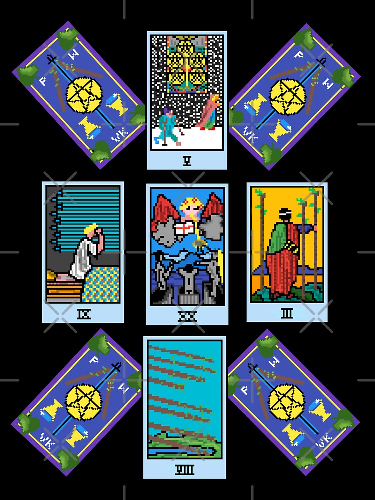 Pixel Waite Tarot - Celtic Cross Spread 27 Design for T-shirts and accessories by Pixel Waite