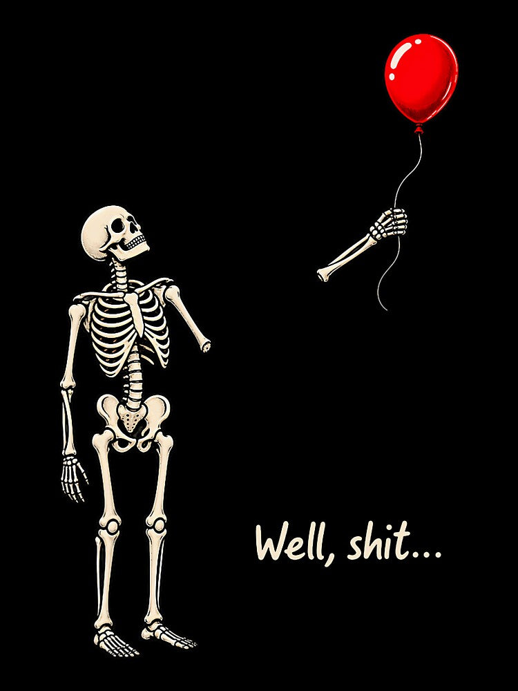Funny Halloween Skeleton Humor with Lost Balloon by ImeldaSparks