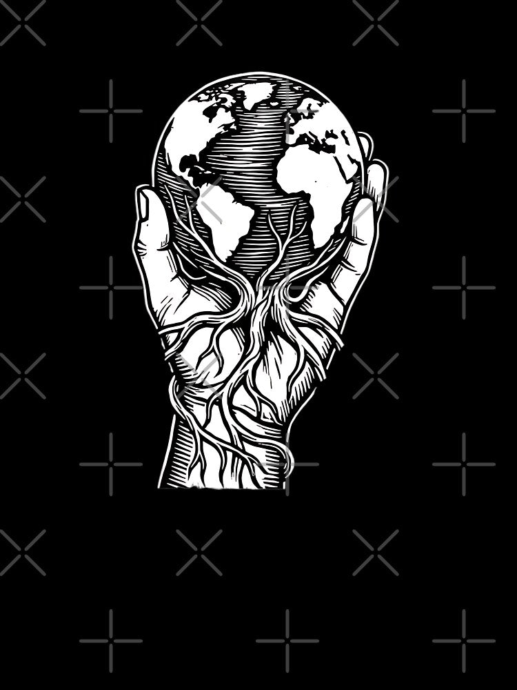 Earth Roots Linocut Print by HoruxDesign