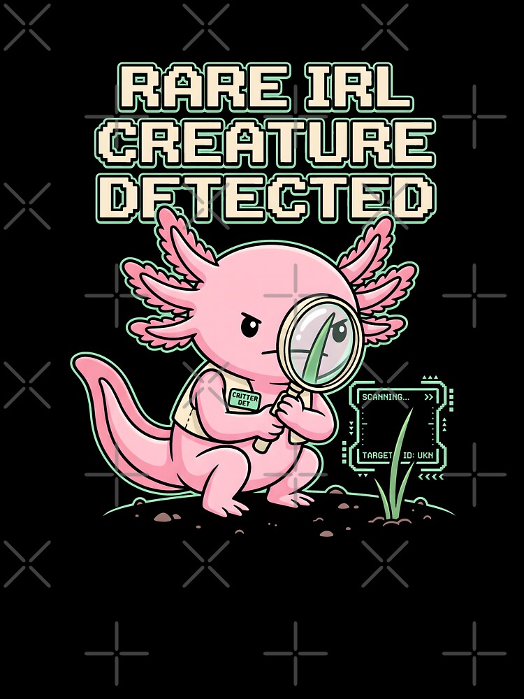 Axolotl Rare IRL Creature Detected Gamer Humor by SplashTastic