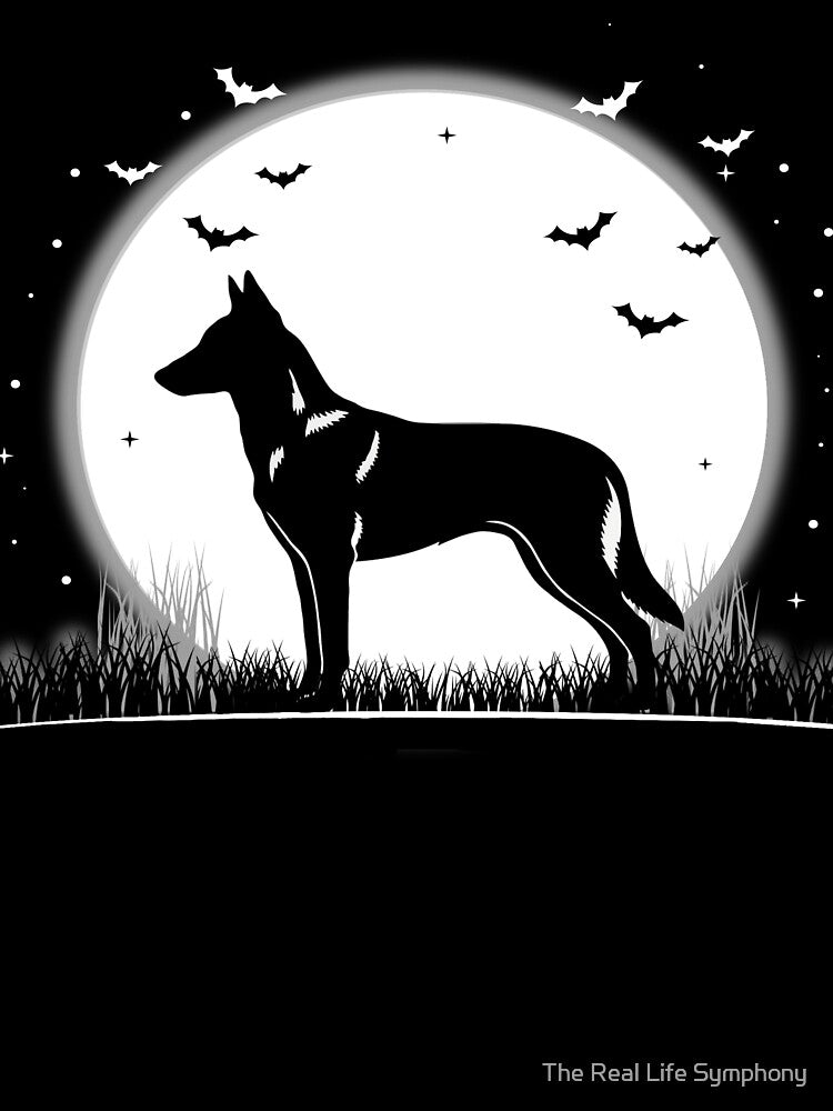 Belgian Laekenois Dog – Halloween Moon Silhouette by The Real Life Symphony