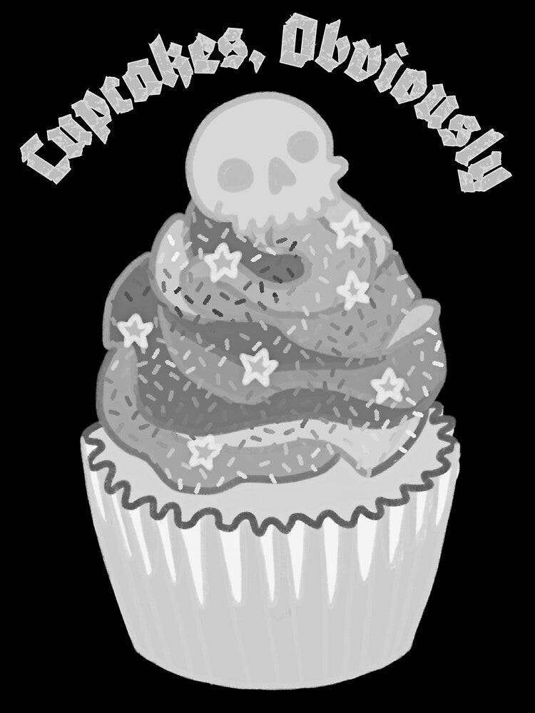 Black and White Skull Cupcake Logo by CupcakesObvs