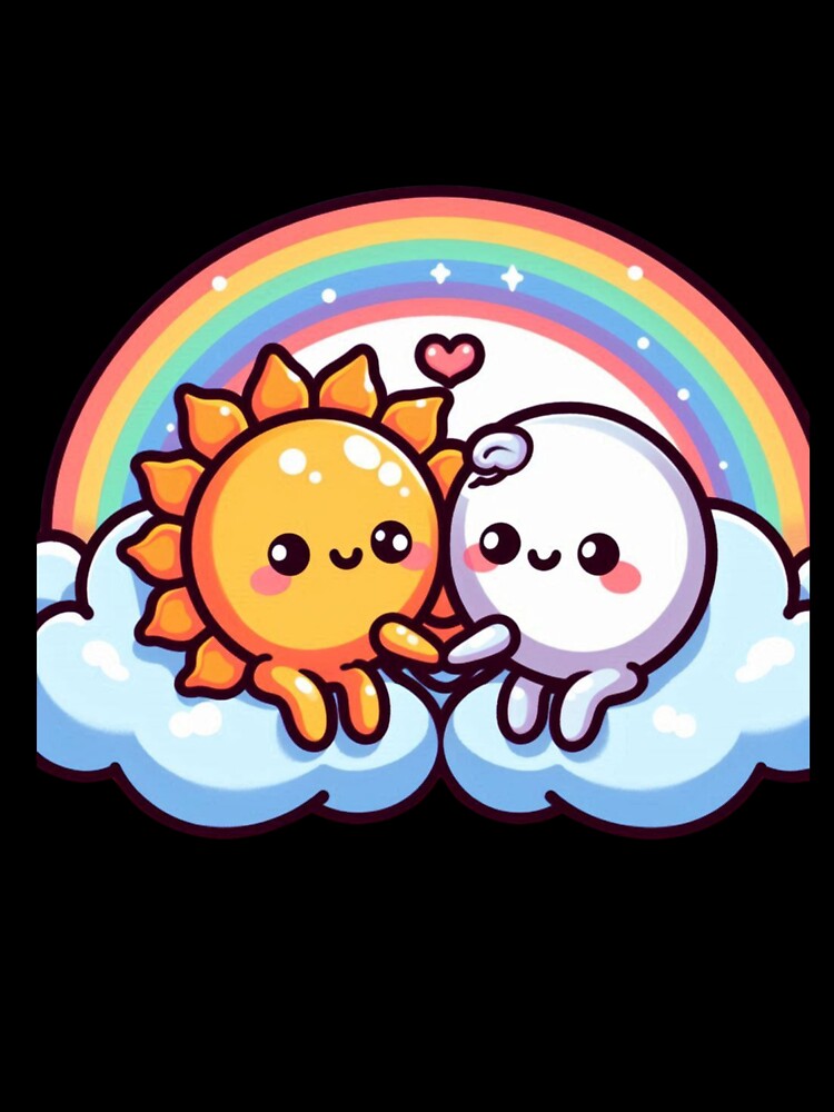 Sun and Moon's Eternal Friendship with a Rainbow by muitee