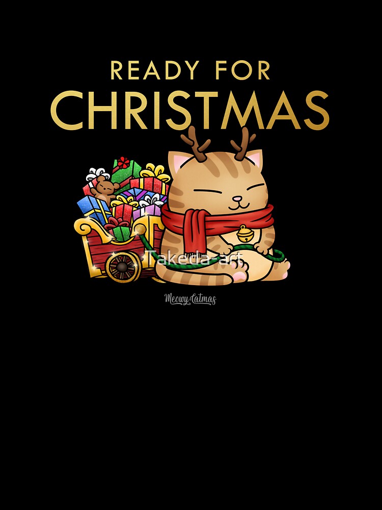 Reindeer Cat Ready for Christmas (Gold) by Takeda-art