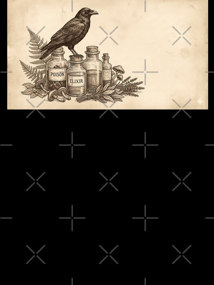 Vintage Raven Apothecary - Poison & Elixir Drawing by ManaPot
