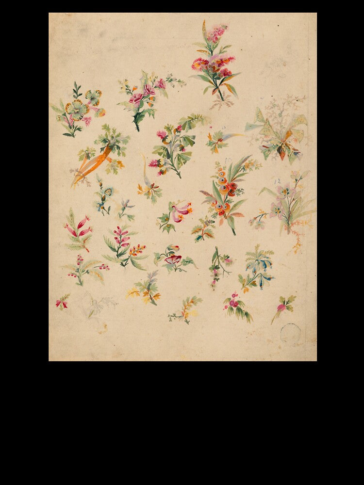 Antique Drawing - delicate flowers by lulu890