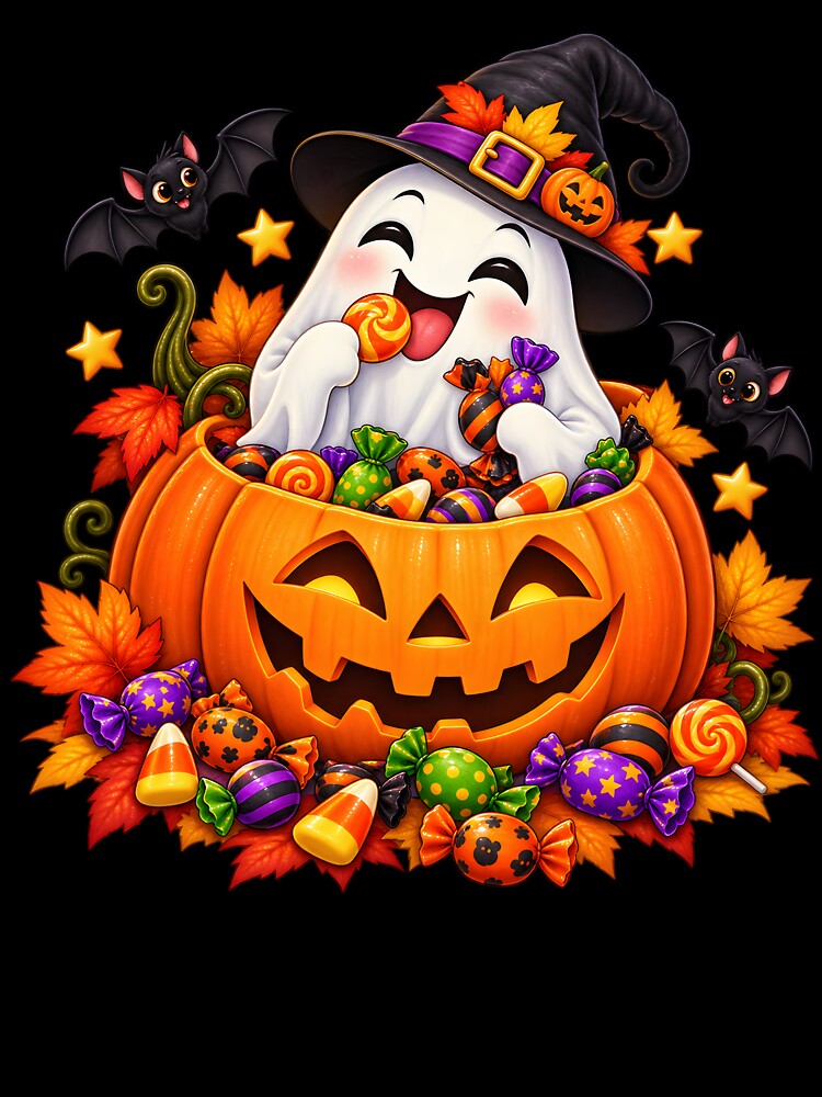 Happy Halloween Ghost – Pumpkin Candy Treat by Clothes With Smiling Animals Walt Gral