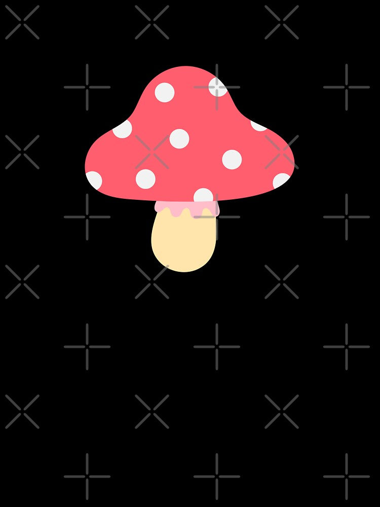 Cute happy autumn element in Children Style Cartoon illustration red dot mushroom by nuchz