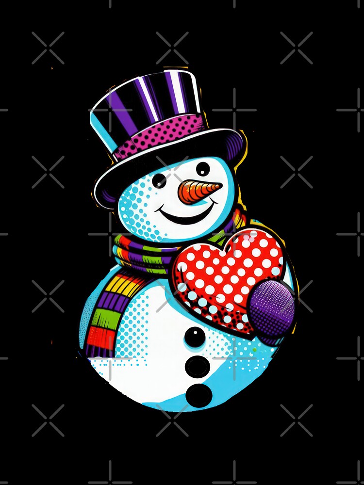 Christmas Vintage Funny  Snowman Holds Heart ,Christmas Snowmen,funny christmas ,Christmas by Expressions-Sel