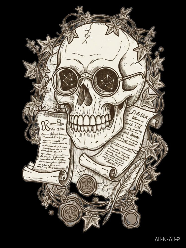 dark academia skull by All-N-All-2