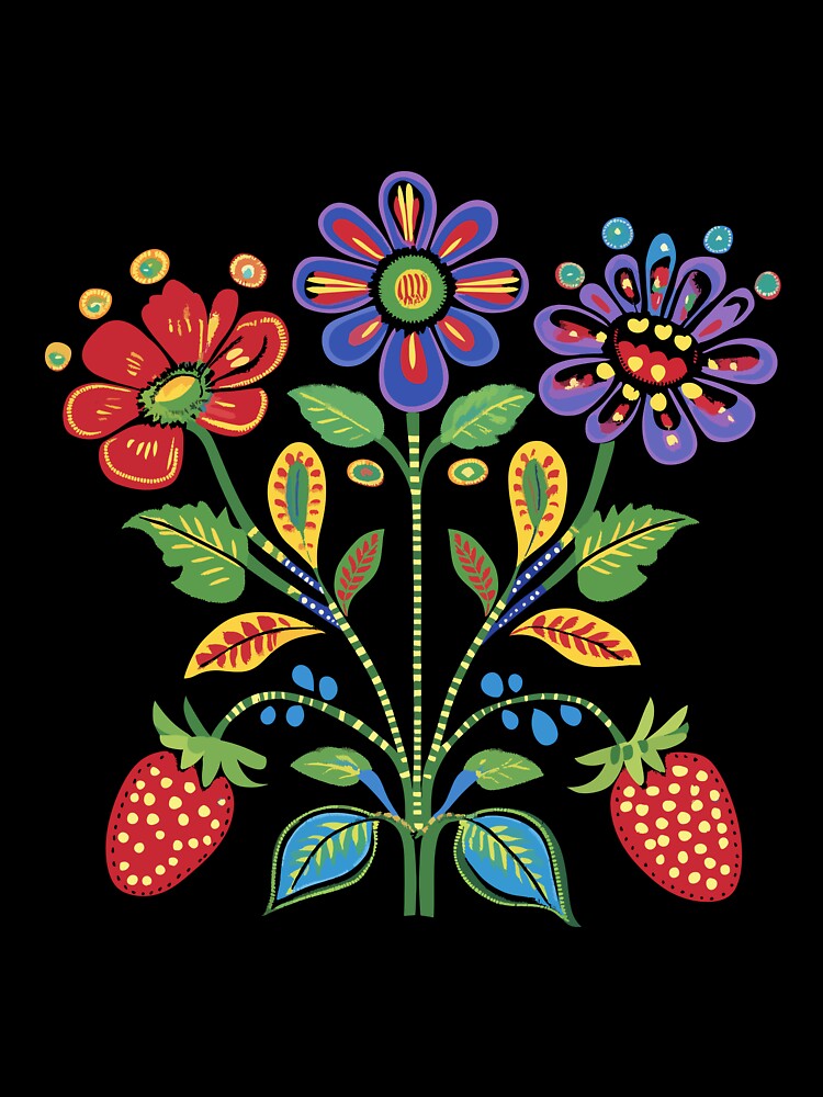 Anishinaabe Floral With Ojibwa flowers by YalenArt
