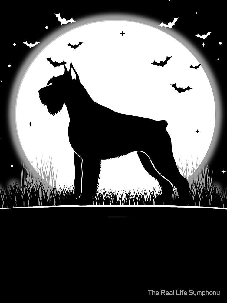 Giant Schnauzer Dog – Halloween Moon Silhouette by The Real Life Symphony