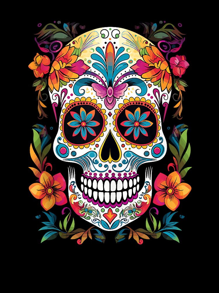 Dia De Los Muertos Sugar Skull Floral Calavera Halloween by mari-kayden