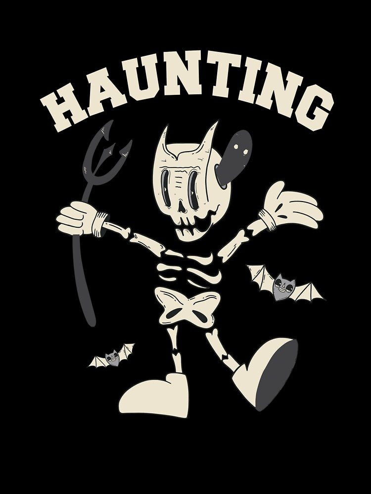 Haunting skeleton with bats by Livingcreative