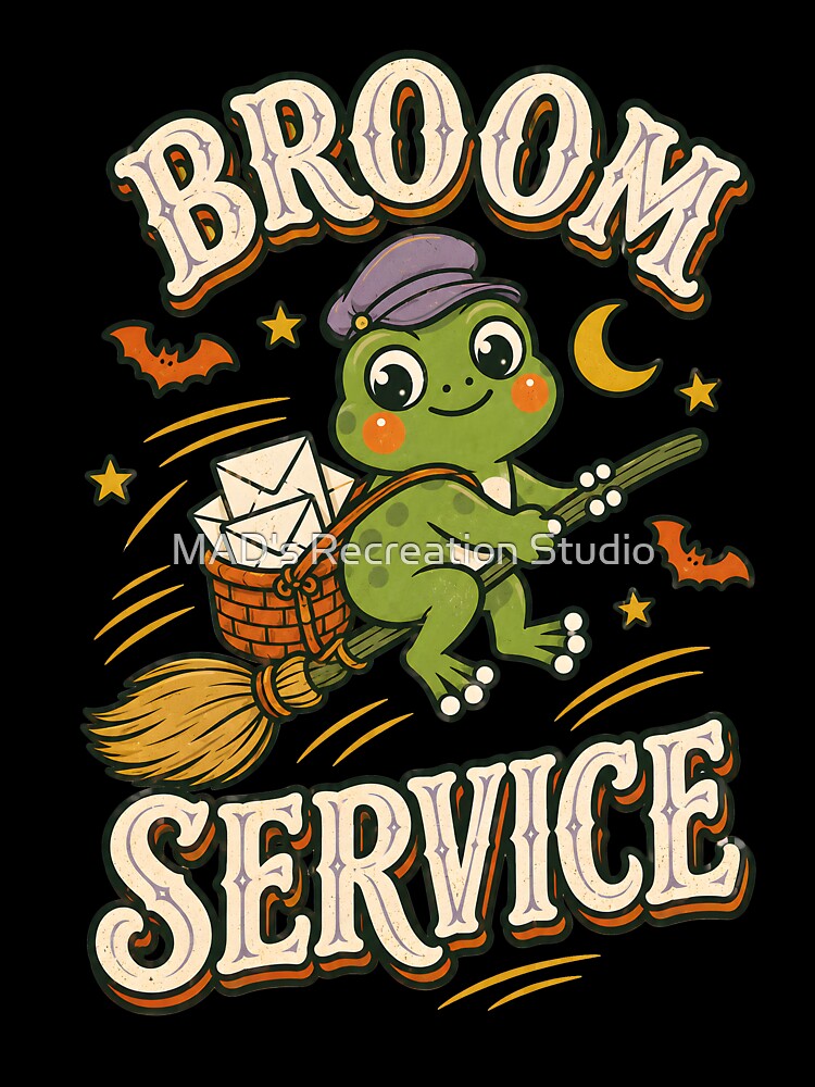 Broom Service – Magical Frog Delivery Humor by  MAD's Recreation Studio