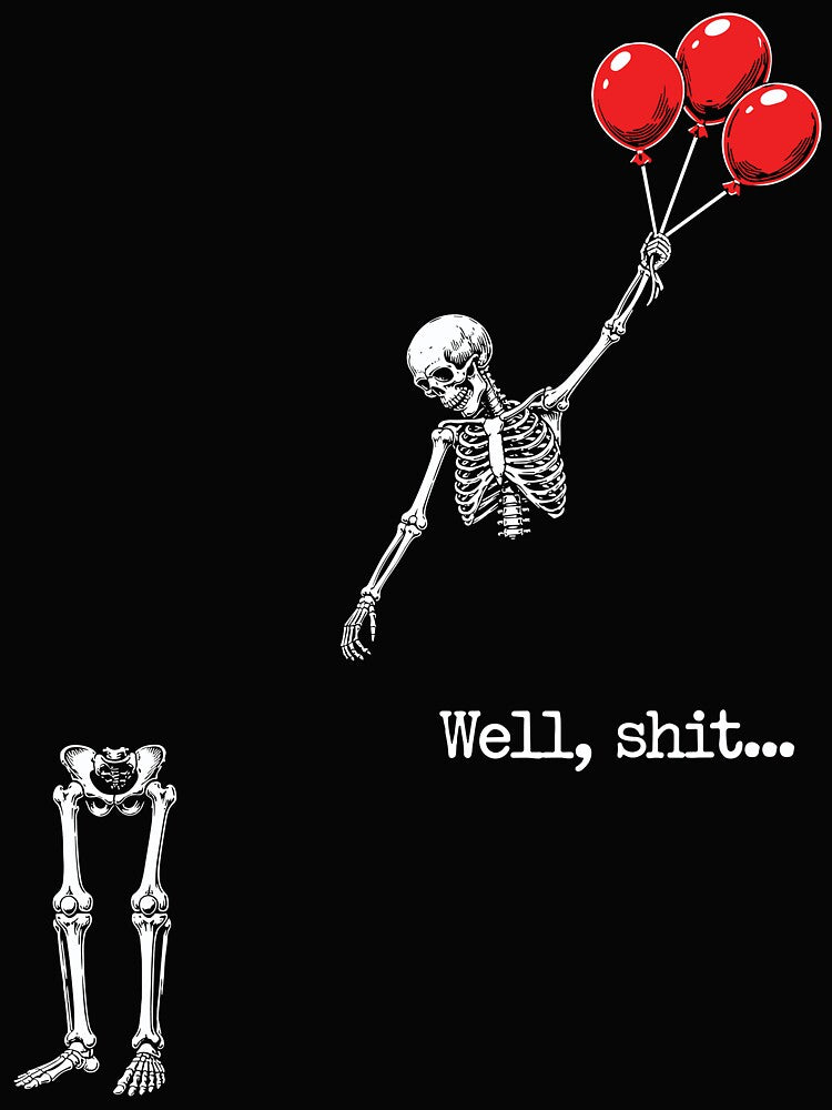 Well Shit Funny Skeleton Flying by Gaea1