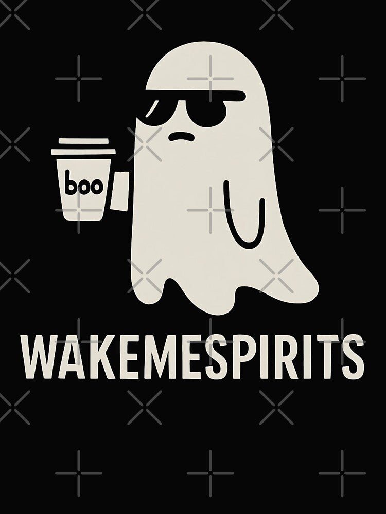 Sleepy Ghost Holding Boo Coffee Halloween Coffee Ghost with Boo Cup by Taans-Creation