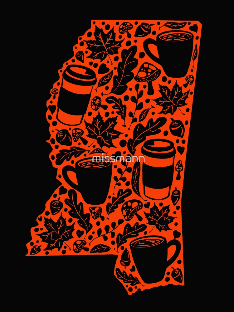 Autumn Season Mississippi Red Silhouette With Black Background by missmann
