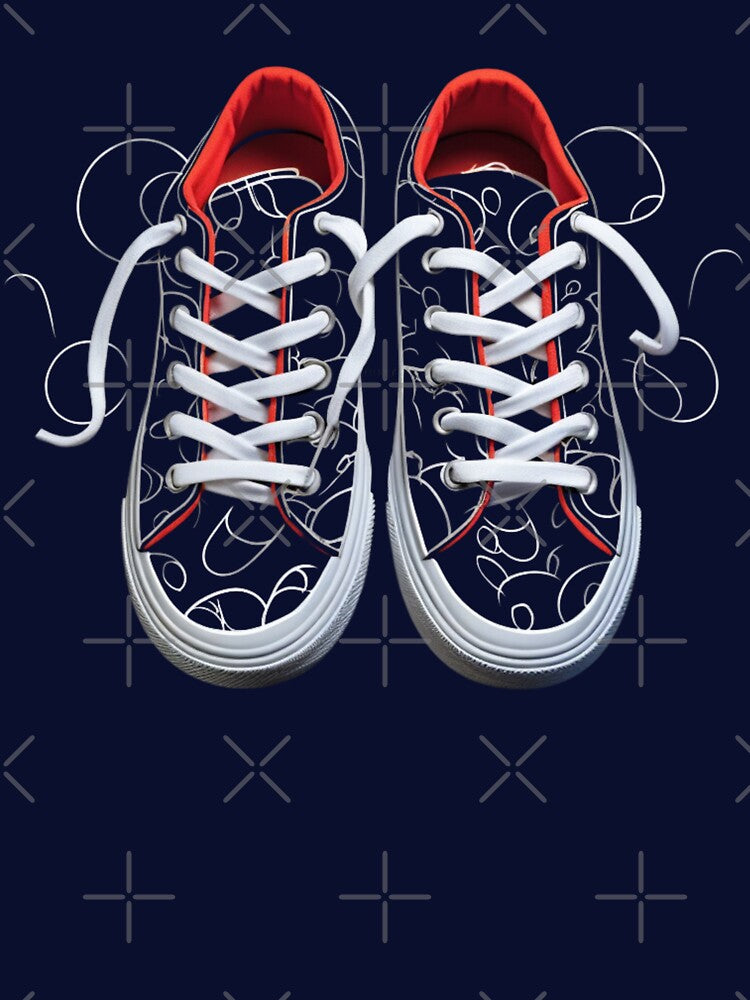 Sneakers trends  fashion black red white cartoon  animation by VibeStyleShop