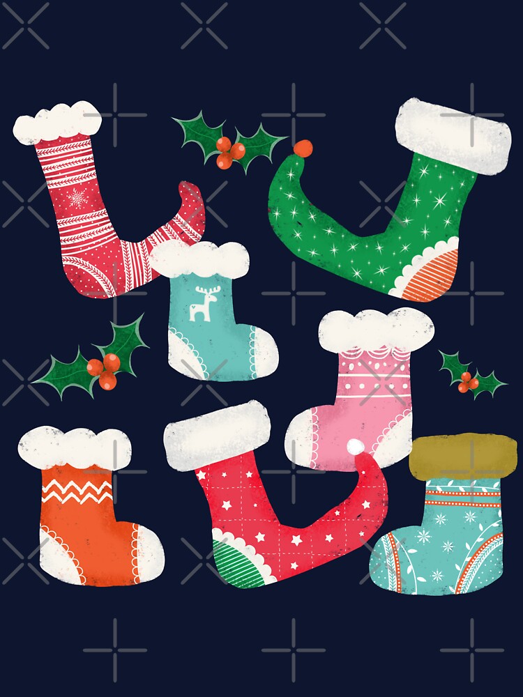 christmas falalala blue -Stockings by susycosta
