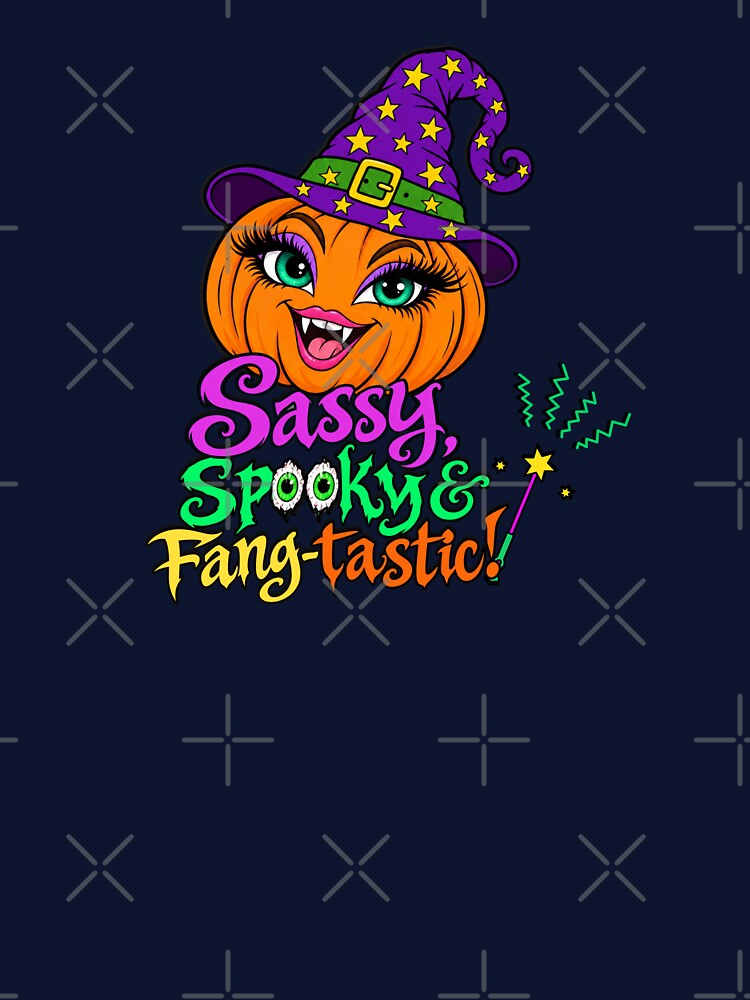 Sassy, Spooky & Fang-tastic! – Cute Vampire Pumpkin Halloween Shirt by Aimetoi