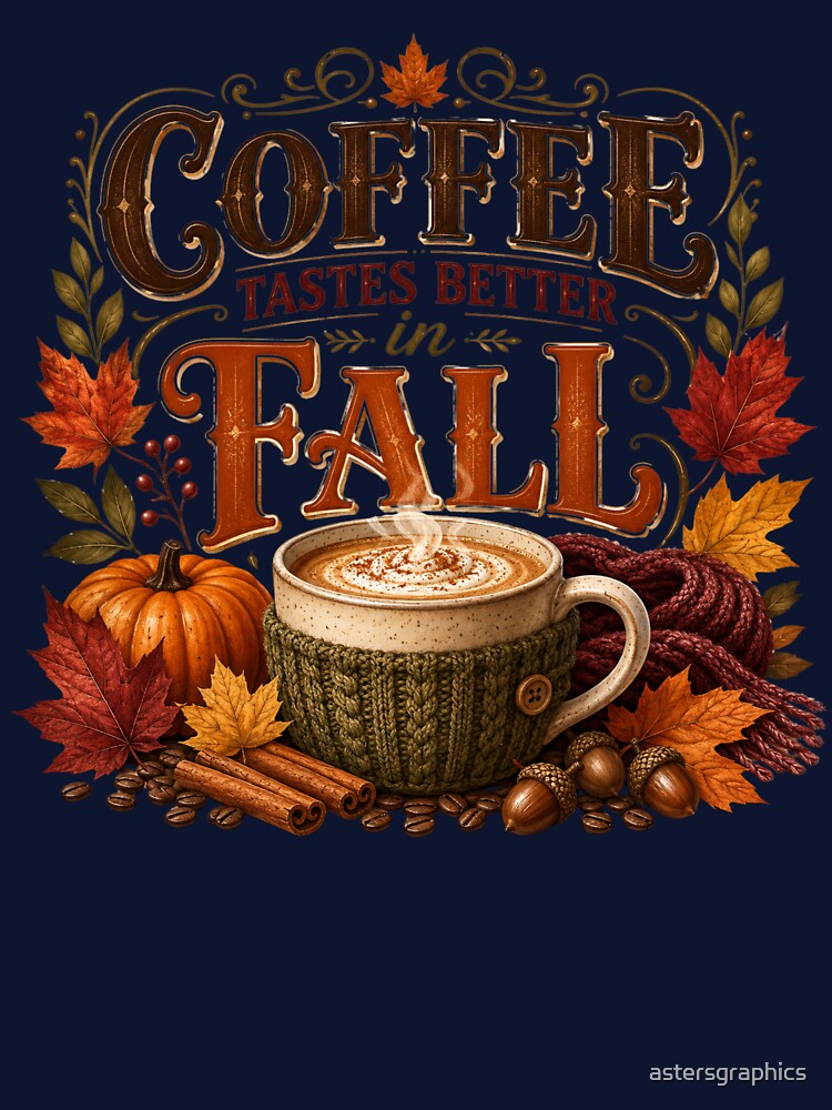 Coffee Tastes Better in Fall – Cozy Autumn Coffee Lover Design by astersgraphics