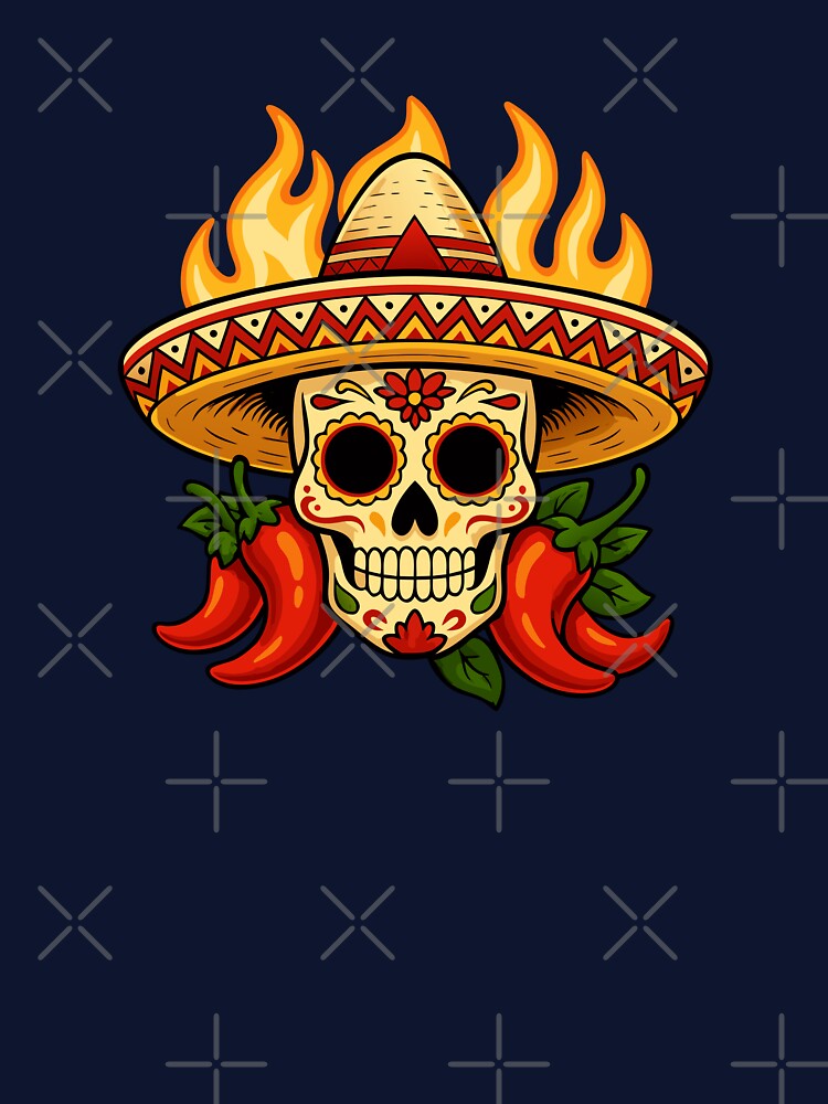Sugar Skull with Chilli Peppers by VelvetRoom