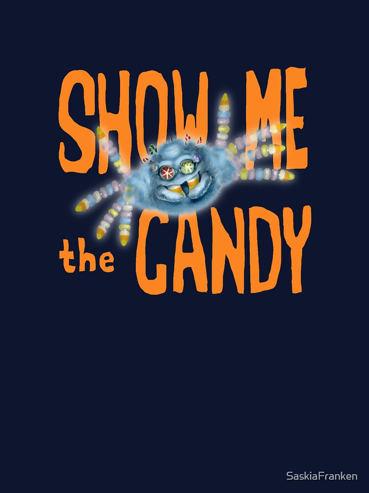 Show Me the Candy – Cute Halloween Candy Spider Fantasy Illustration by SaskiaFranken