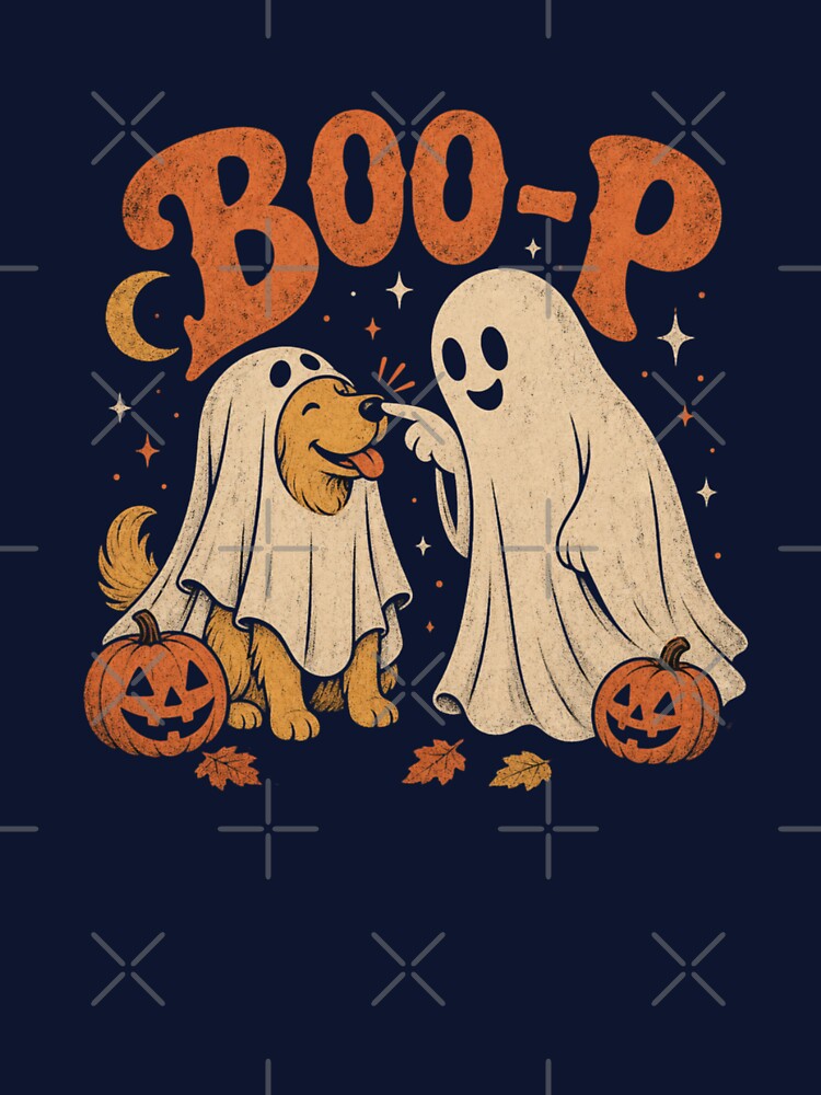 Retro Boo-P Ghost Dog | Vintage Halloween Spooky Season Apparel by shirt-hard-top1