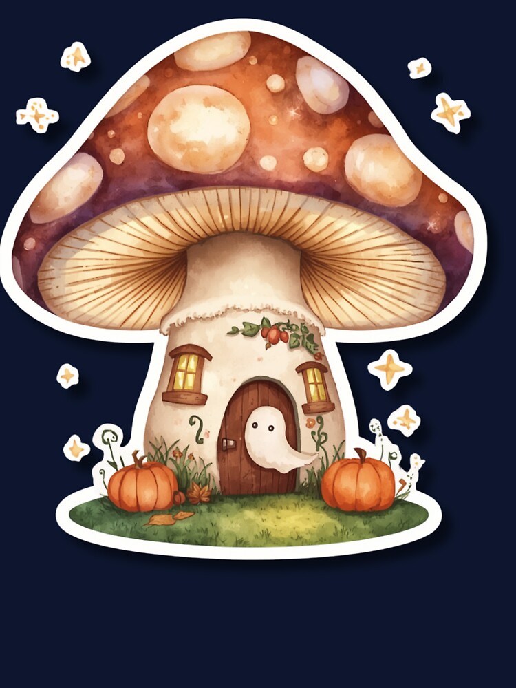 Spooky Mushroom House – Cute Magical Halloween Sticke by Busybeesfinds