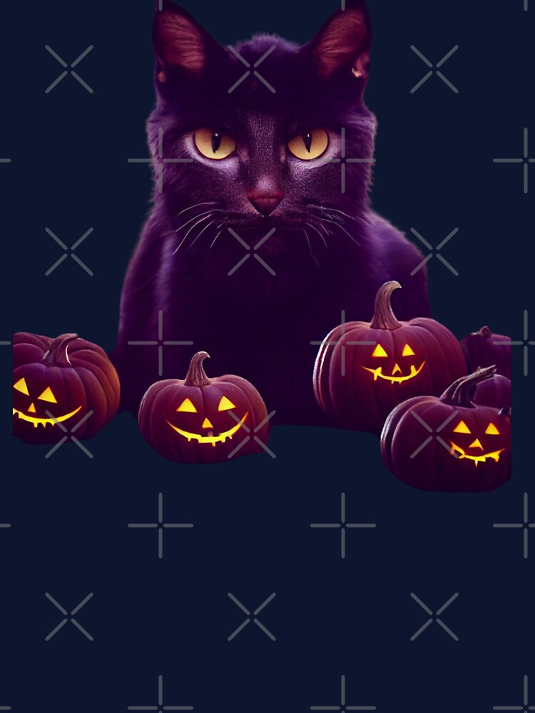 Black Cat Halloween blue eye Scary by hassendz