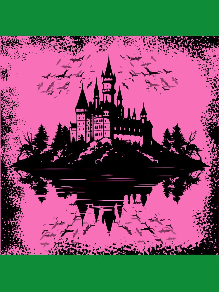 Pink Grunge Gothic Castle Dark Landscape by Cherry Emporium