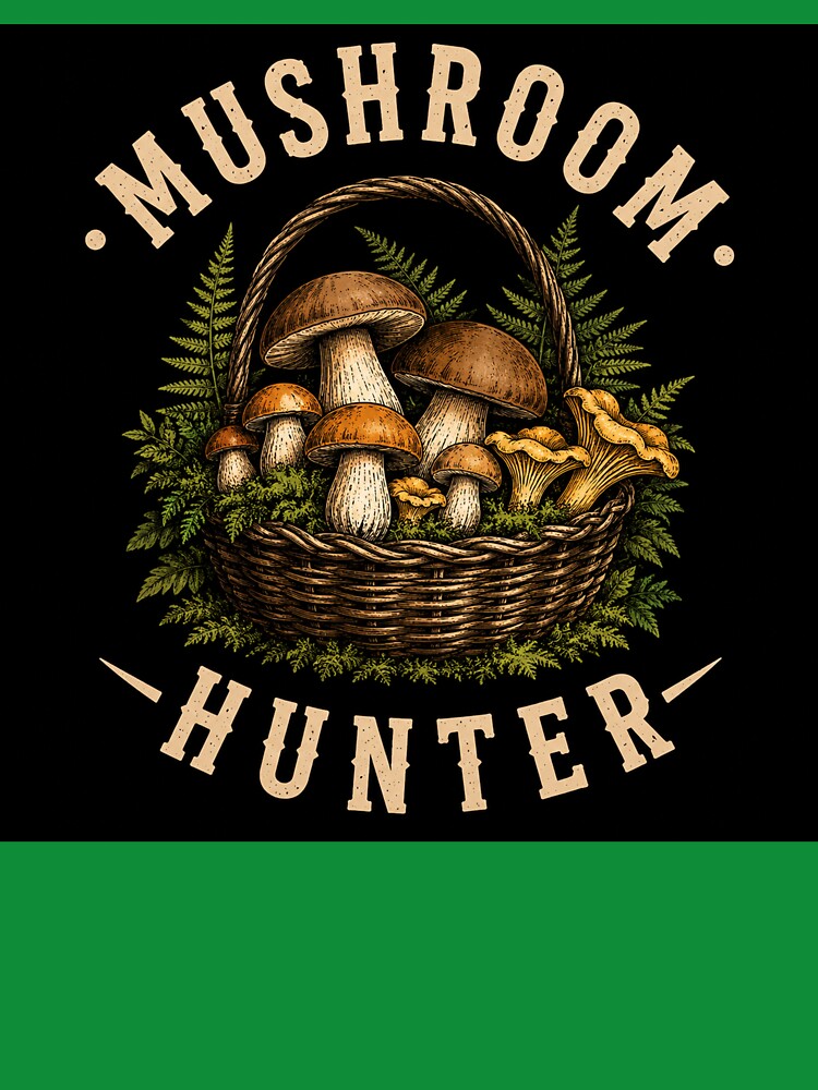 Mushroom hunter retro illustration. by Giewont