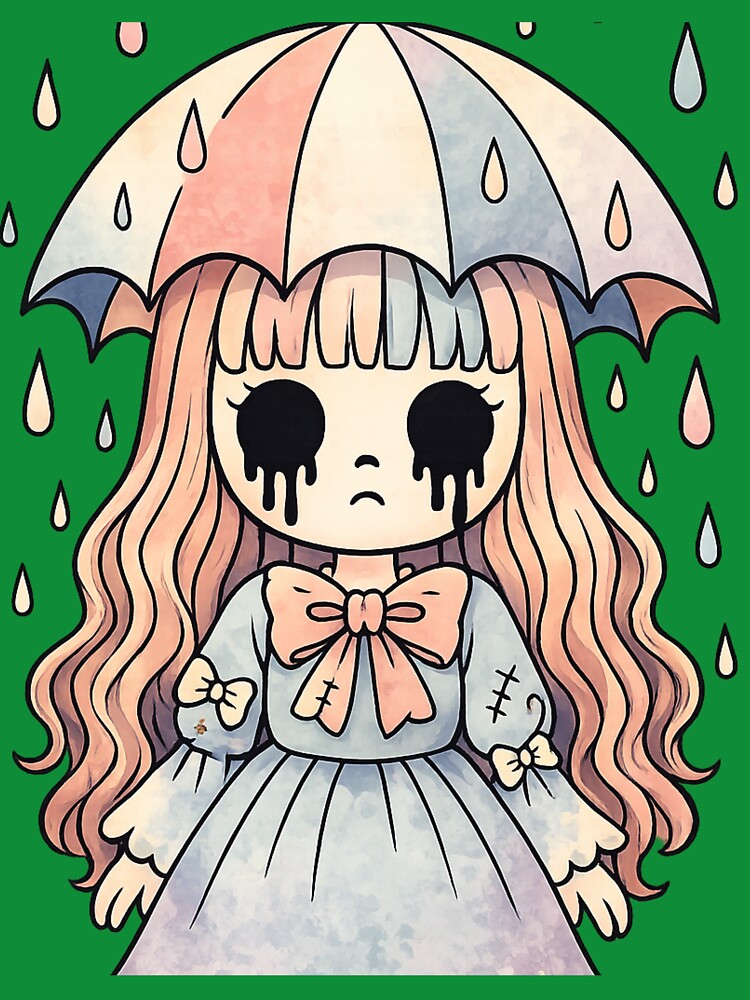 creepy cute girl gothic kawaii illustration by SoftSproutstu