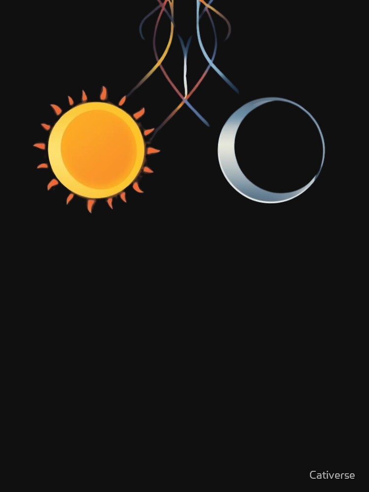 Sun & Moon Harmony – Celestial T-Shirt Design by  Cativerse
