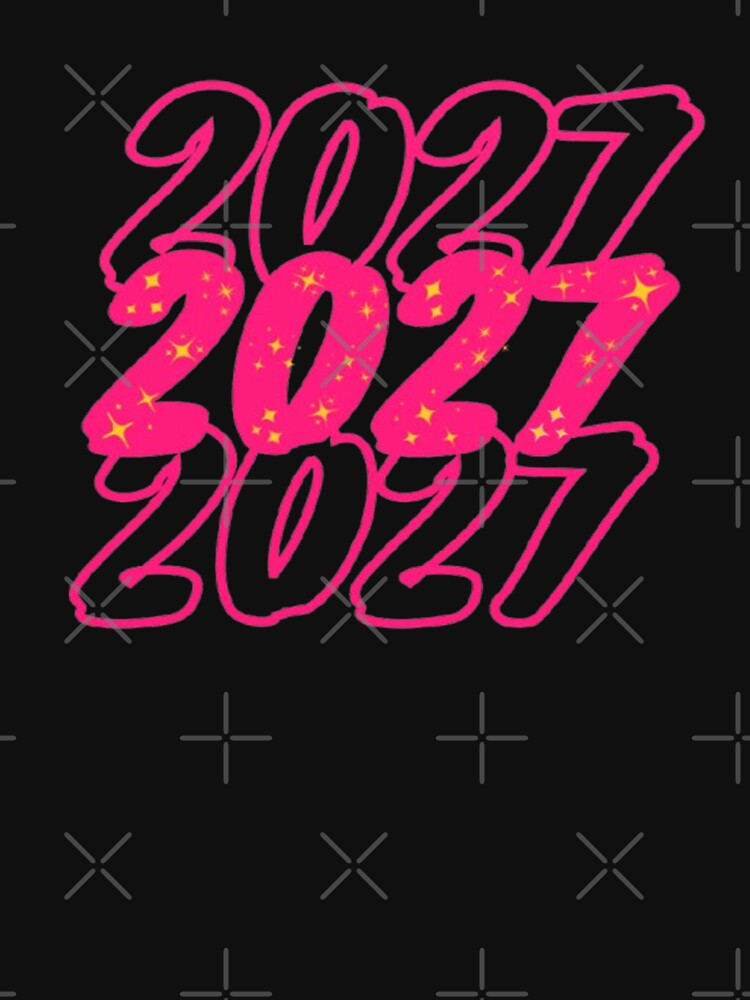 Pink Sparkly Trippy 2027 Year Typography by CamilasPrints