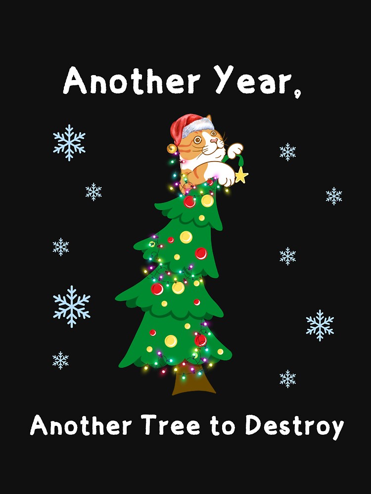 Funny Orange Cat on Christmas Tree - Another Tree To Destroy by Cat Stories