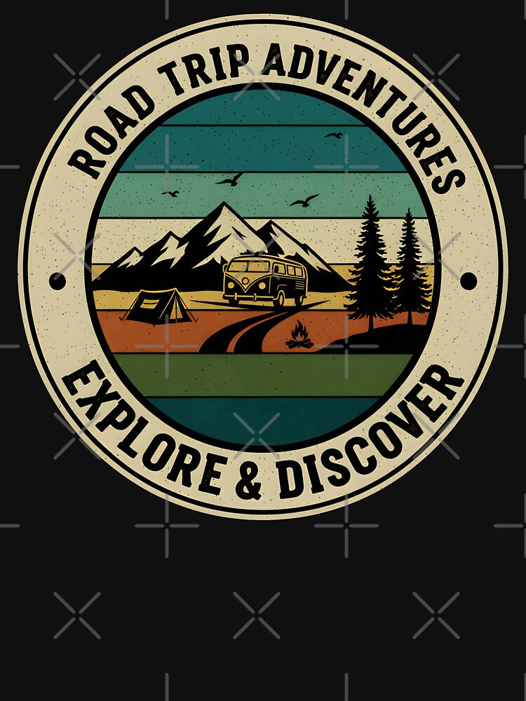 Road Trip Adventures - Vintage Explore and Discover Nature Quote by Axivra
