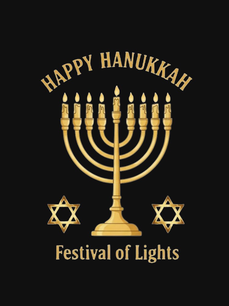 Happy Hanukkah Festival of Lights Menorah | Jewish Holiday Celebration by Dezyra Clothing