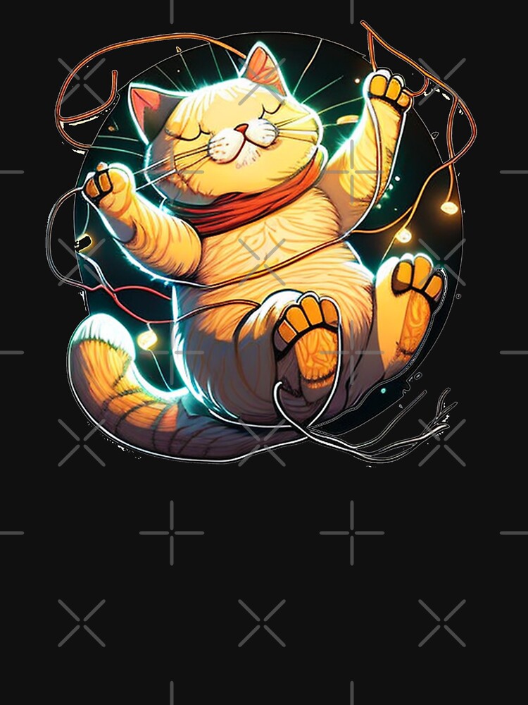 Santa Cat Tangled Up In Lights Christmas Santa by JJT0724