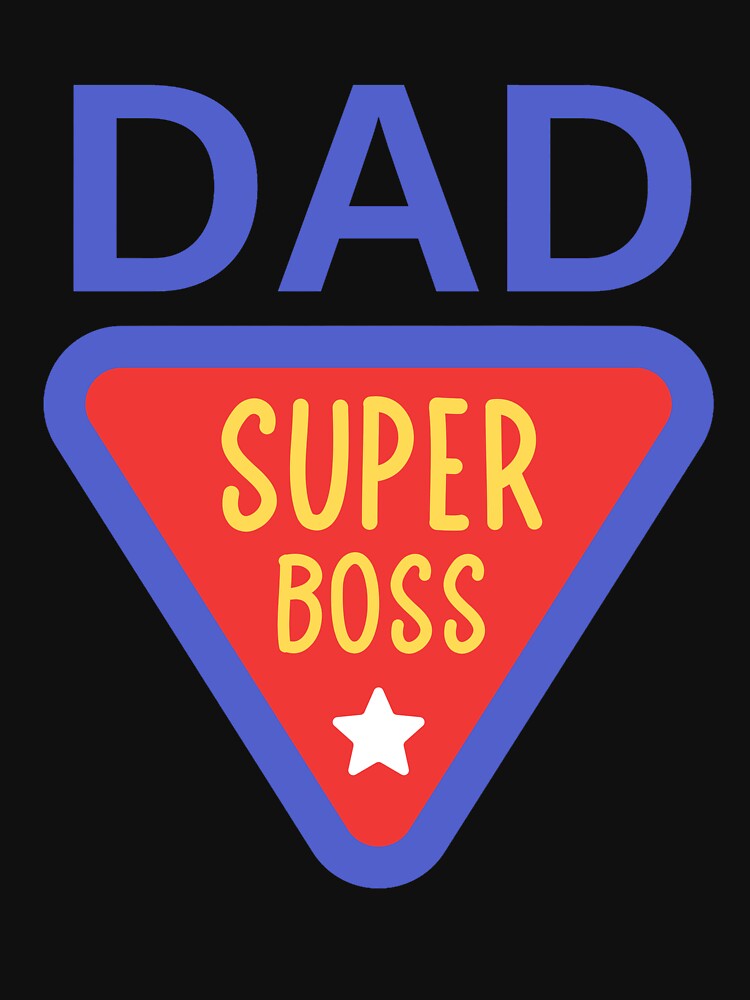 Dad Super Boss Funny Superhero Shield Father Gift Shirt by Funnygiftsstudio