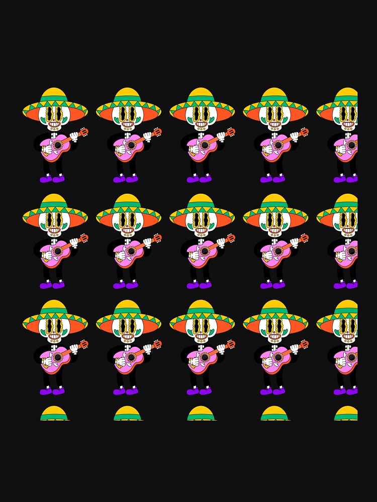 Retro Mariachi Skeleton Guitar Pattern by NAMASTHE WORLD