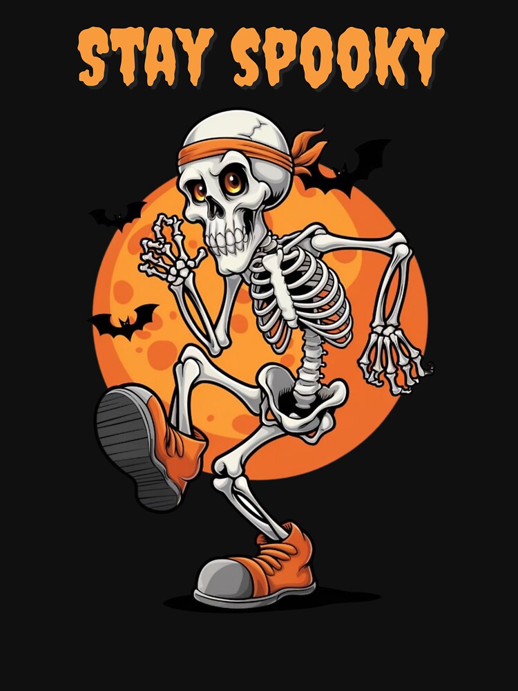 Funny Skeleton Halloween Music Lover Design by Tiatooty