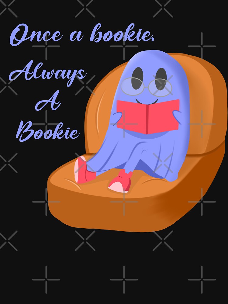 Once a Bookie Always a Bookie Funny Ghost Reader Illustration by momosartstudio