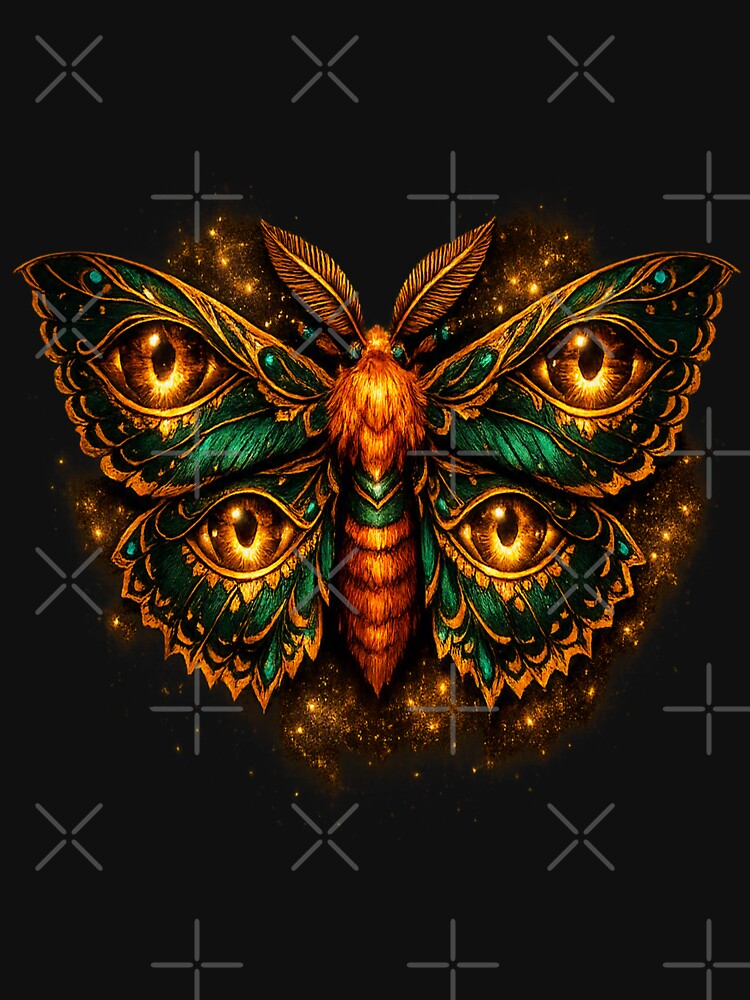 Emerald Eyes Mystic Moth – Golden Guardian of the Forest by TroviTutto